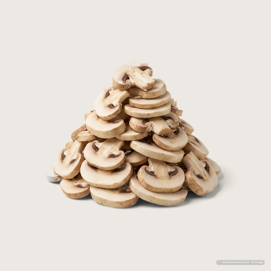 Sliced mushrooms