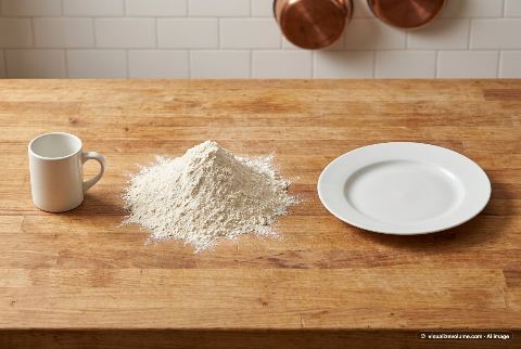 All-purpose flour, in “What does 1 kilogram of all-purpose flour look like?”