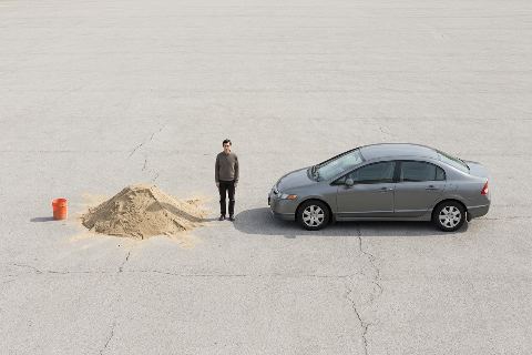 What does 1.6 cubic yards of dry sand look like?