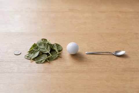 What does 1 cup of raw spinach look like?