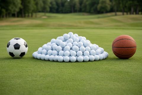 Basketball, in “What do 1,000 golf balls look like?”