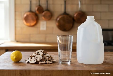 Sliced mushrooms, in “What does 150 grams of sliced mushrooms look like?”