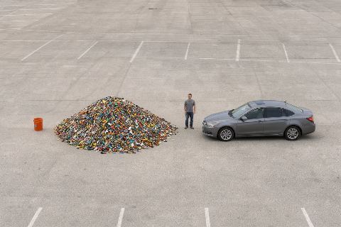 What do 1,000,000 Lego bricks look like?