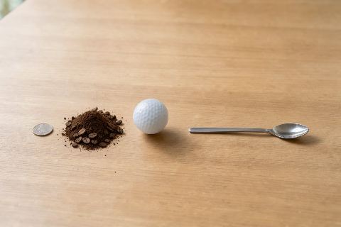 What does 15 grams of ground coffee look like?