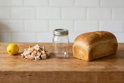 Mason jar, in “What does 8 ounces of cooked chicken breast look like?”