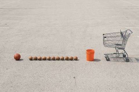 How many coconuts would fill a grocery cart?