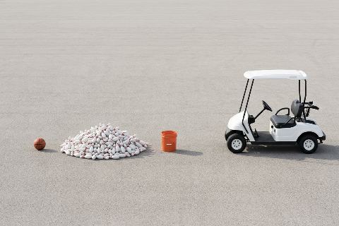 How many bowling pins would fill a golf cart?