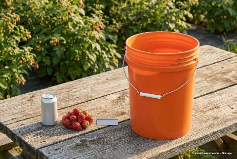 5-gallon bucket, in “What does 1 cup of strawberries look like?”