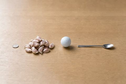 What does 100 grams of garlic cloves look like?