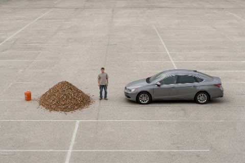 What does 2 cubic yards of wood chips look like?