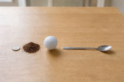 What does 1 tablespoon of instant coffee look like?