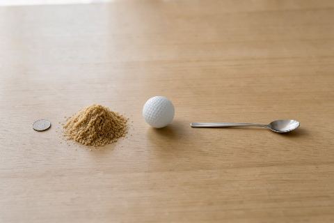 What does 50 grams of brown sugar (unpacked) look like?