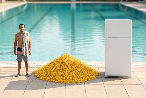 Refrigerator, in “What do 1,000 rubber ducks look like?”