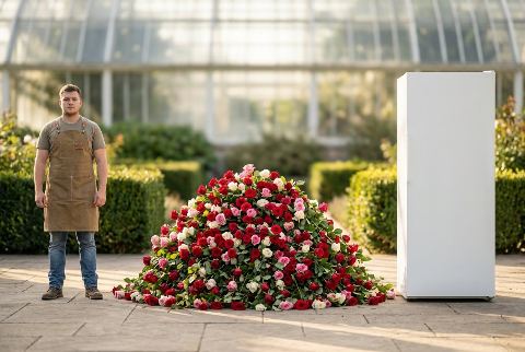 Refrigerator, in “What do 1,000 roses look like?”