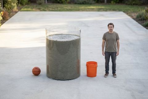 What does 1 cubic yard of ready-mix concrete look like?