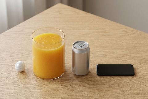 What does 0.5 gallons of orange juice look like?