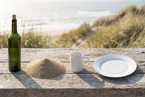 Dinner plate, in “What do 1,000,000 sand grains look like?”