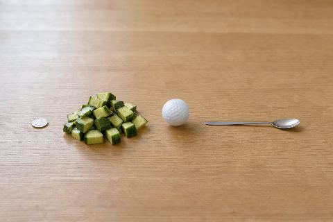 What does 1 cup of chopped cucumber look like?