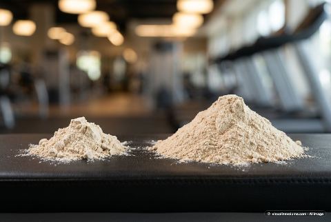 Whey protein powder, in “12 g of whey protein powder vs 60 g of whey protein powder”