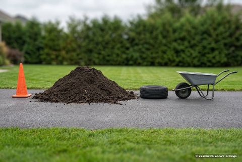 Wheelbarrow, in “What does 2 cubic yards of topsoil look like?”