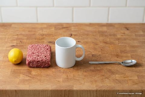 Ground beef, in “What does 1 pound of ground beef look like?”