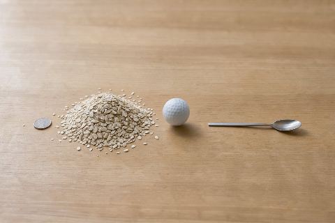 What does 100 grams of rolled oats look like?