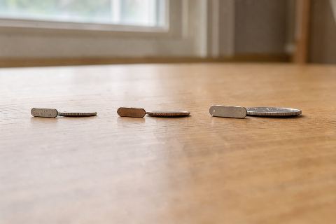 Dime vs penny vs quarter: size comparison