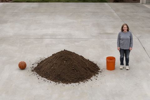 What does 1 cubic yard of topsoil look like?