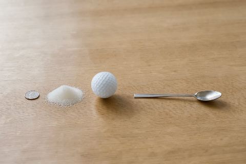 What does 16 grams of granulated sugar look like?