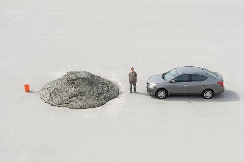 What does 7.11 cubic yards of wet concrete look like?