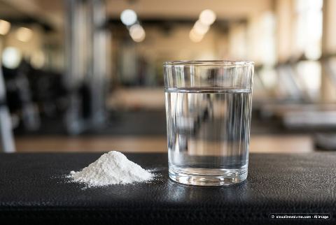 Creatine monohydrate, in “5 g of creatine monohydrate vs 8 fl oz of water”