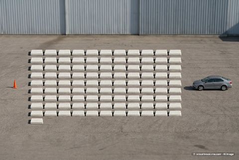 Sedan, in “What do 100 mattresses look like?”