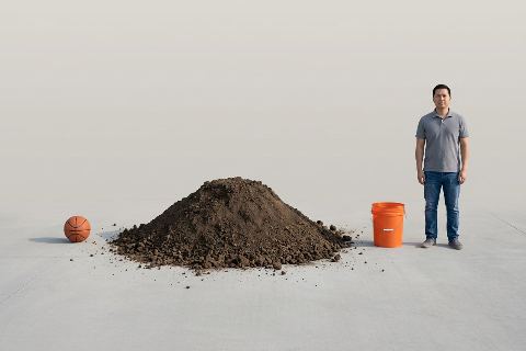 What does 2,000 pounds of topsoil look like?