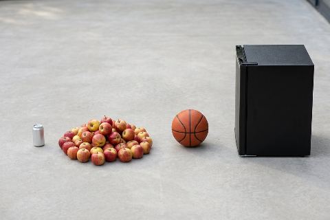 How many apples would fill a mini fridge?