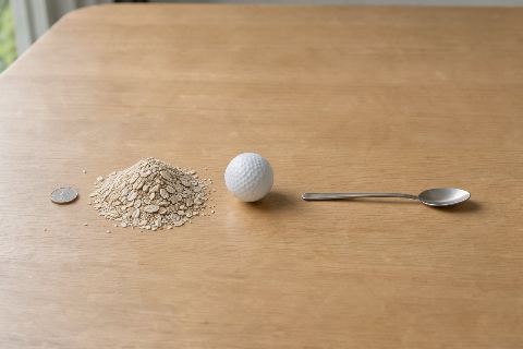 What does 35 grams of rolled oats look like?