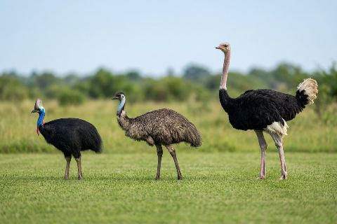 Cassowary vs emu vs ostrich: size comparison
