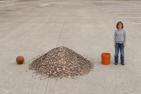 What do 1,000,000 pennies look like?