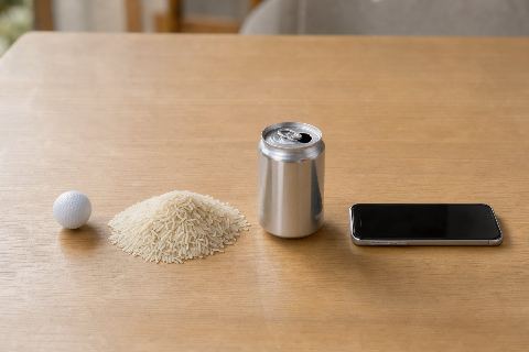 What does 200 grams of long-grain rice look like?