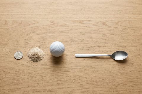 What does 1 tablespoon of psyllium husk powder look like?