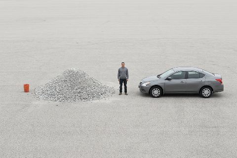 What does 13 tons of crushed limestone look like?