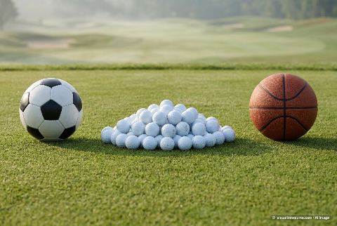 Basketball, in “What do 100 golf balls look like?”