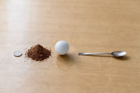 What does 25 grams of cocoa powder look like?