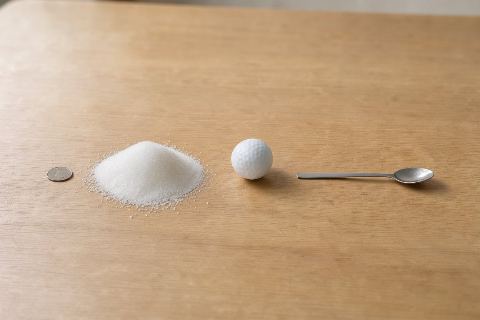 What does 150 grams of granulated sugar look like?