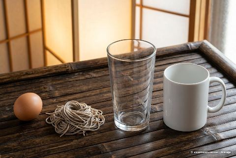 Dry soba noodles, in “What does 45 grams of soba noodles (dry) look like?”