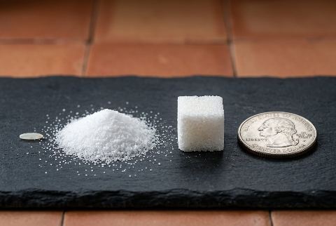 Sugar cube, in “What does 0.5 teaspoons of table salt (fine) look like?”