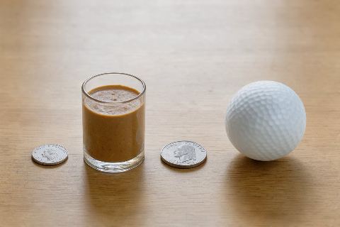 What does 2 tablespoons of peanut butter look like?