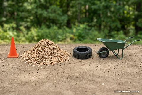 Wood chips, in “What does 20 cubic feet of wood chips look like?”