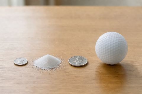 What does 5 grams of table salt (fine) look like?