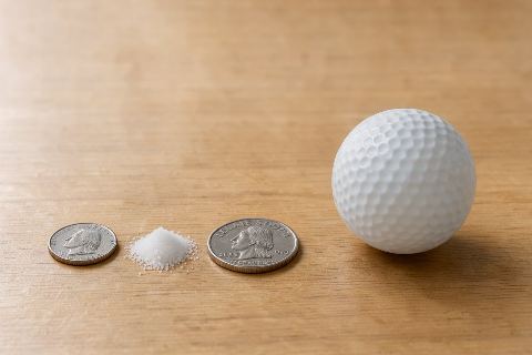 What does 1 pinch of table salt (fine) look like?