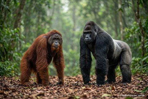 Bornean orangutan, in “Orangutan vs gorilla”